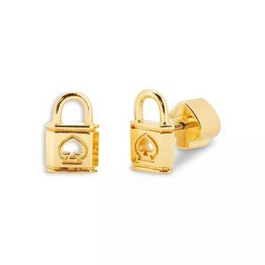 Kate Spade Lock and Spade Stud Earrings, Gold